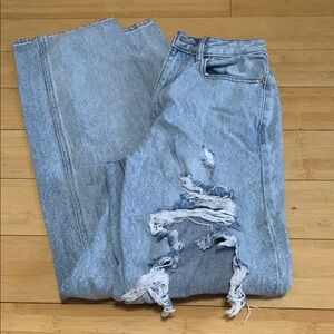 Distressed Light Blue Jeans